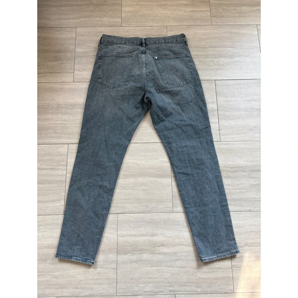 HM Mens Slim Tapered Jeans Gray Blue Denim 33x32 Cotton Blend Stretch 0974597 4